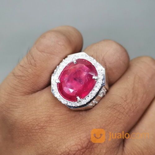 Cincin Batu Natural Ruby Merah Delima Asli
