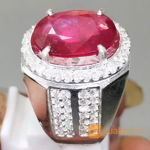 Cincin Batu Natural Ruby Merah Delima Asli