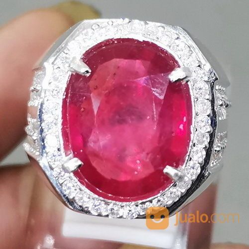 Cincin Batu Natural Ruby Merah Delima Asli
