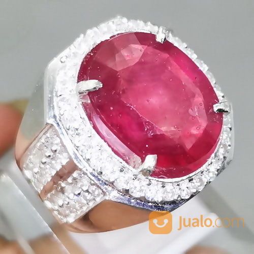 Cincin Batu Natural Ruby Merah Delima Asli