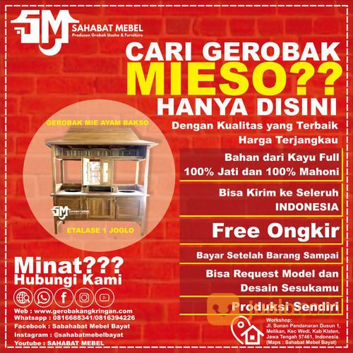 Gerobak Bakso Dan Mie Ayam / Rombong Mieso JogloTermurah