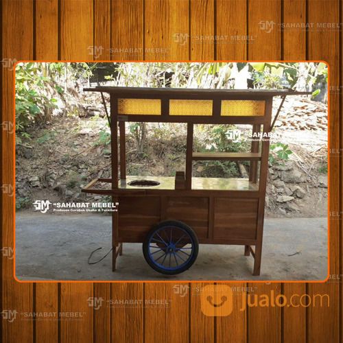 Gerobak Usaha / Rombong Gorengan Penutup Atas Kayu Jati Free Ongkir