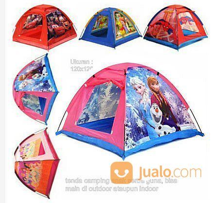 Tenda Outdoor Anak Karakter Tenda Kemah Motif Camp Camping Parasut Frozen Hello Kitty Car