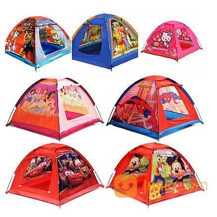 Tenda Outdoor Anak Karakter Tenda Kemah Motif Camp Camping Parasut Frozen Hello Kitty Car