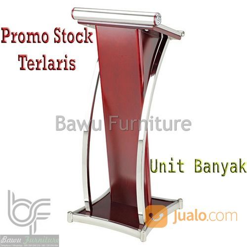 Podium Minimalis Stainless Steel / Mimbar Stainless Gold Modern Harga Murah Jati Maupun Akrilik