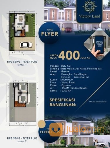 Victory Land 2 Lantai Harga 400 Jutaan, Sidoarjo Kota