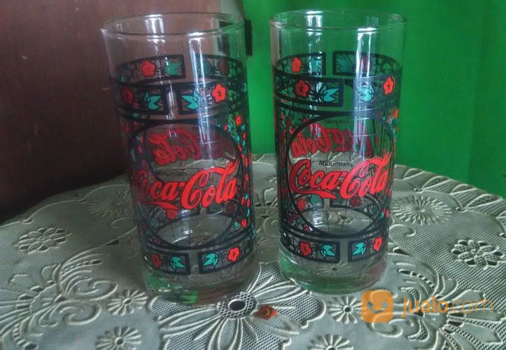 GELAS COCA-COLA VINTAGE JADUL MOTIF UKIRAN BUNGA Limited Edition
