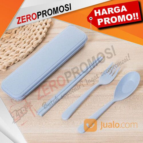 Souvenir Set Alat Makan Portable Plastik Custom Logo Murah
