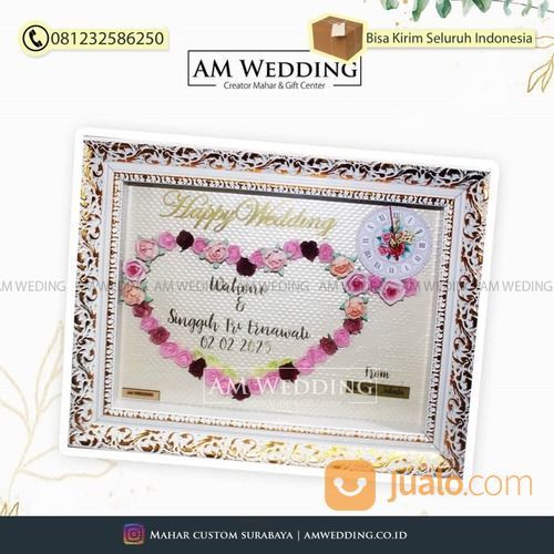 Mahar Pernikahan Bentuk Love Warna Pink