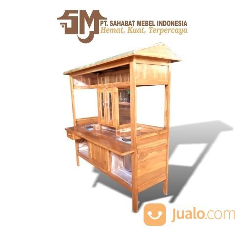 GEROBAK MIE AYAM DAN BAKSO ETALASE 1 PAKET SAHABAT KAYU JATI