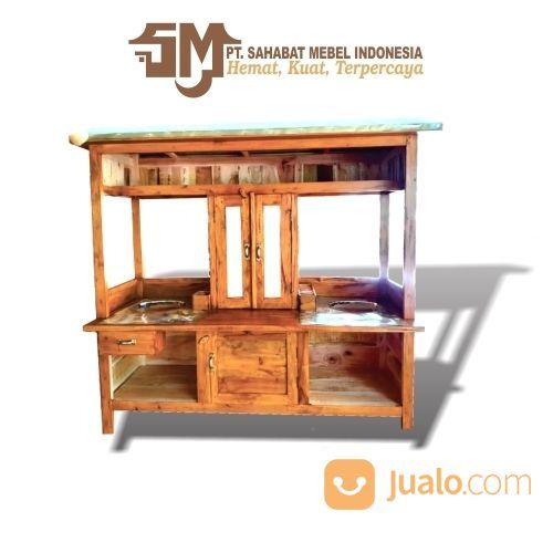 GEROBAK MIE AYAM DAN BAKSO ETALASE 1 PAKET SAHABAT KAYU JATI