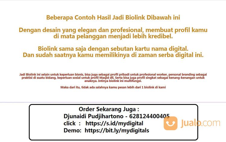 Smart Bio Link Untuk Pembuatan Kartu Nama Digital