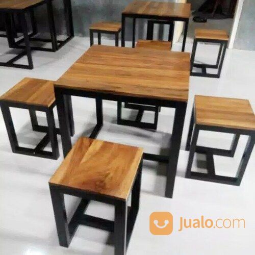 Meja Kursi Cafe/Warkop Rangka Kayu