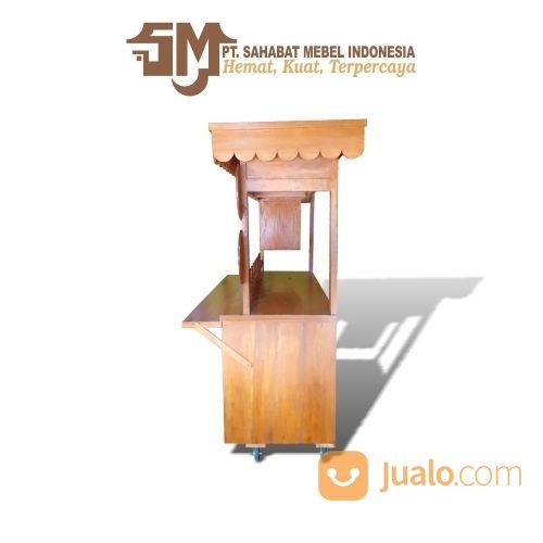Gerobak Usaha Kuliner / Stand Makanan Minuman Kekinian / Booth Portable 1 Jati