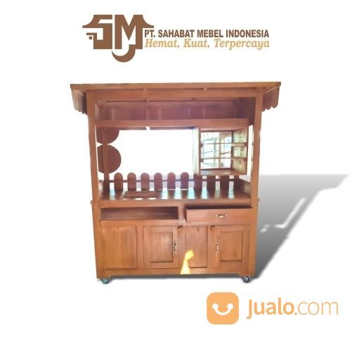Gerobak Usaha Kuliner / Stand Makanan Minuman Kekinian / Booth Portable 1 Jati