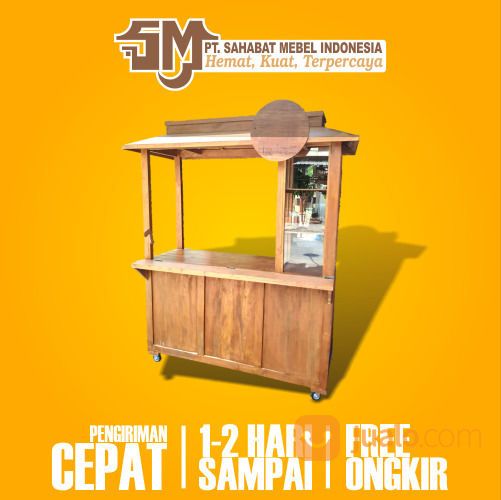 Stand Makanan Minuman Kekinian / Booth Portable 3 Jati / Gerobak Usaha Kuliner