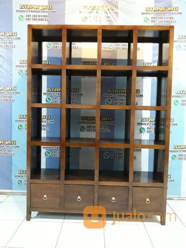 Rak Buku Besar 4 Laci Jati Ready Stock Ujr8