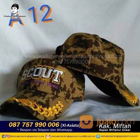 WA : +62 877-5799-0006 GROSIR TOPI PRAMUKA LORENG Kedai Miftahul Anwar