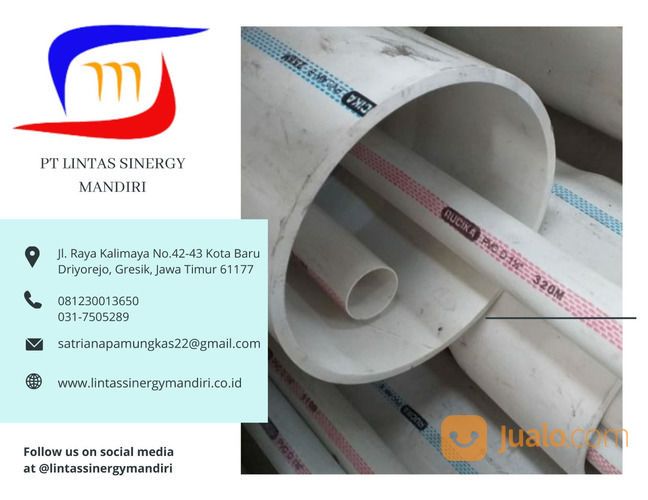 PIPA PVC RUCIKA WAVIN TIPE AW,D 4M/BATANG READY STOCK BERJALAN