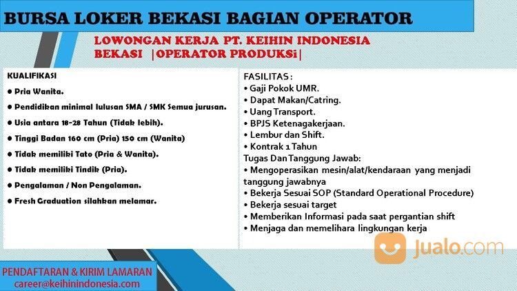 UMR BEKASI, Daftar Loker Bekasi, Lowongan Kerja Lulusan SMA SMK Di Bekasi