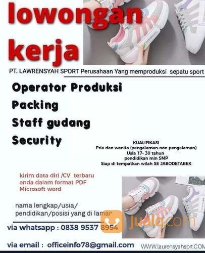 Lowongan Kerja Pabrik Sepatu, Butuh Dan Mendesak