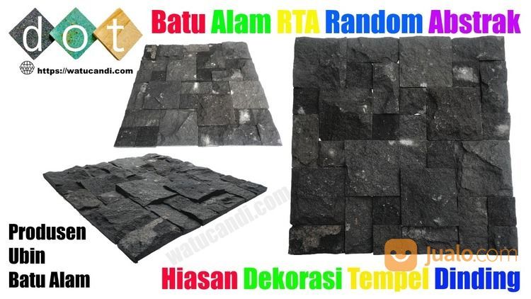 Batu Dinding Abstrak Rta Candi Hitam Black Lava