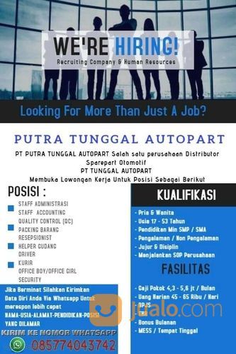 INFO LOWONGAN KERJA TERBARU CILEGON