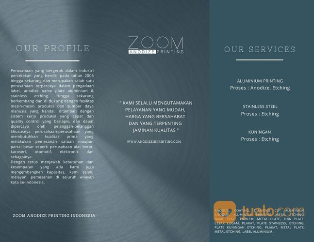 Jasa Cetak Name Plate Aluminium Atau Stainless Proses Anodize Dan Etching Indonesia