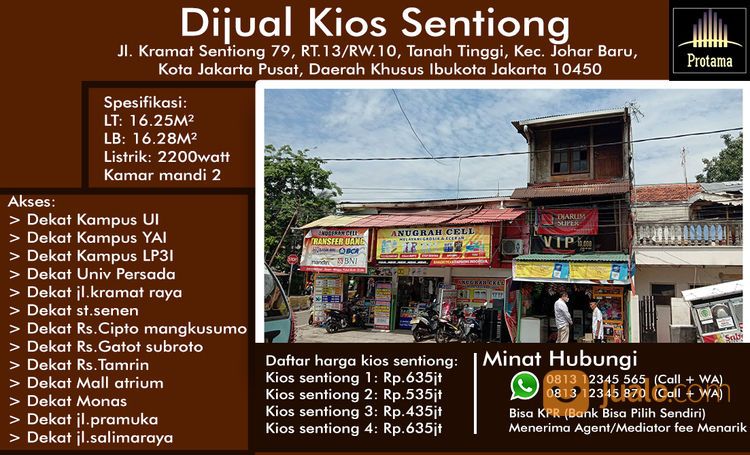 Kios Sentiong Johar Jakarta Pusat