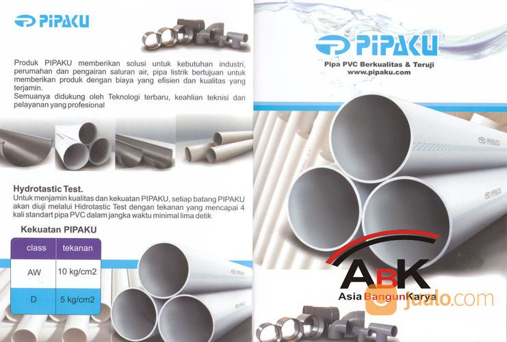 Pipa Paralon PVC Merk PIPAKU AW 1/2 Inchi