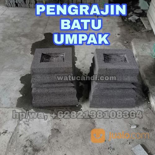 Pengrajin Umpak Polos Garis Batu Asli