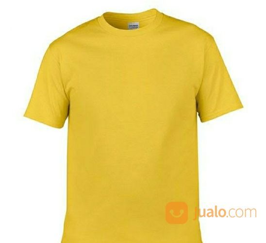 Grosir Kaos Polos Cotton Combed 30s Terlaris O-Neck PREMIUM Warna Kuning Lengan Pendek Size XL