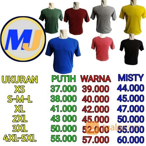 Grosir Kaos Polos Cotton Combed 30s Terlaris O-Neck PREMIUM Warna Kuning Lengan Pendek Size XL