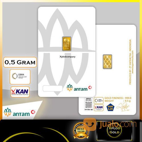 Perhiasan Logam Mulia Antam 0.5 Gram Emas Batangan Antam COD Kota Solo 0,5 Gram CertiEye