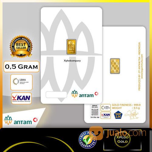 Perhiasan Logam Mulia Antam 0.5 Gram Emas Batangan Antam COD Kota Solo 0,5 Gram CertiEye