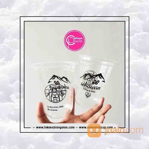 KEMASAN ES KOPI KEKINIAN !! Sablon Gelas Plastik 14 Oz Oval 7 Gram Tanpa Tutup