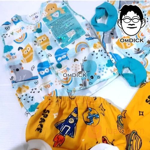 Baju Bayi Libby L Setelan Kutung Tanpa Lengan Atasan Dan Bawahan 0-3 Bulan.