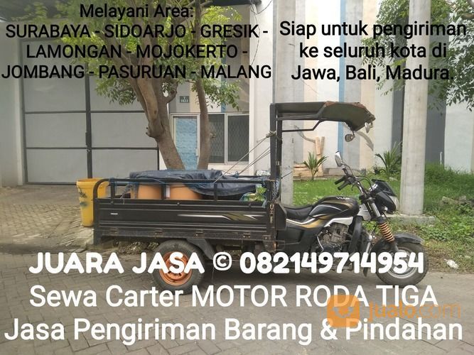 GRESIK Sewa Carteran Viar Tossa Jasa Angkut Kirim Barang & Pindahan Motor Roda Tiga