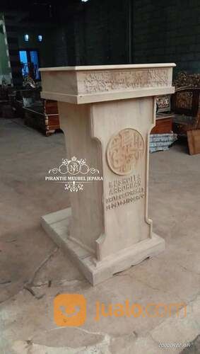 Mimbar Podium Masjid Minimalis Kayu Jati Solid