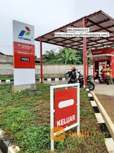 Totem Pertashop Karawang,Totem Spbu,Pylon Pertashop,Huruf Timbul Karawang