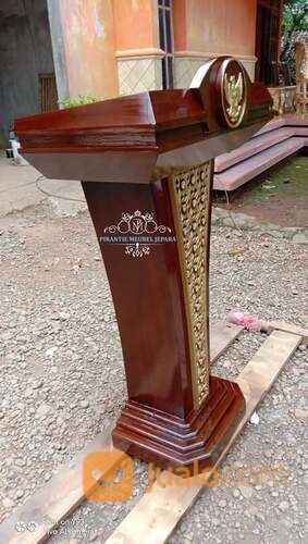 Podium Pidato Minimalis Kayu Jati