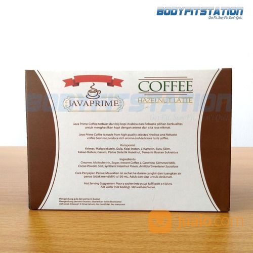 Java Prime Coffee 300 Grams 12 Sachets Hazelnut Latte / Javaprime Kop