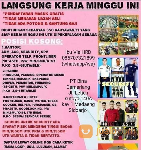 LOKER PABRIK AREA SURABAYA