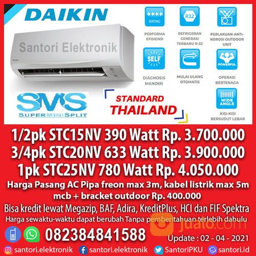 AC Daikin Thailand 1/2pk STC15NV 3/4pk STC20NV 1pk STC25NV Garansi Resmi