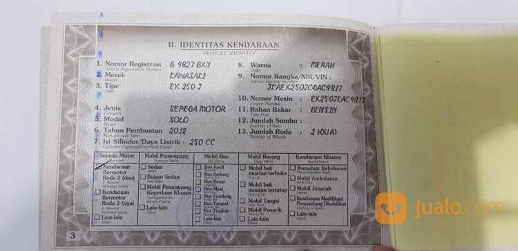 Kawasaki Ninja 250cc 2012 Km 21rb Asli