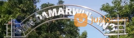 Jasa Pembuatan Huruf Timbul Stainless Merek Sekolah Tebing Tinggi