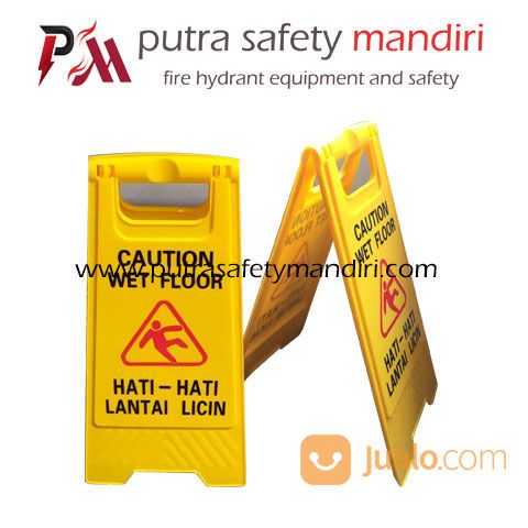 20 PCS CAUTION WET FLOOR SIGN PVC PAPAN AWAS LANTAI LICIN DUA SISI MURAH