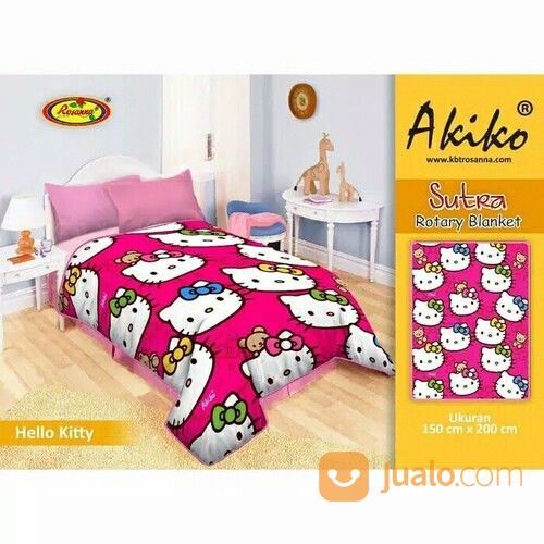 Selimut Bulu Akiko Rosanna Ukuran 150x200 Motif Hellokitty