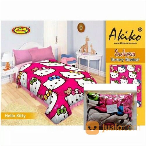 Selimut Bulu Akiko Rosanna Ukuran 150x200 Motif Hellokitty