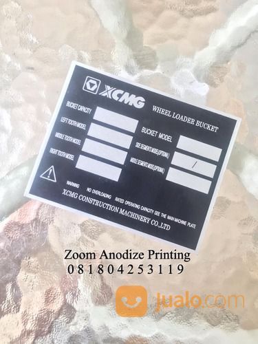 Pembuatan Label Mesin, Label Forklift,Label Genset, Menggunakan Aluminium, Stainless Jabodetabek